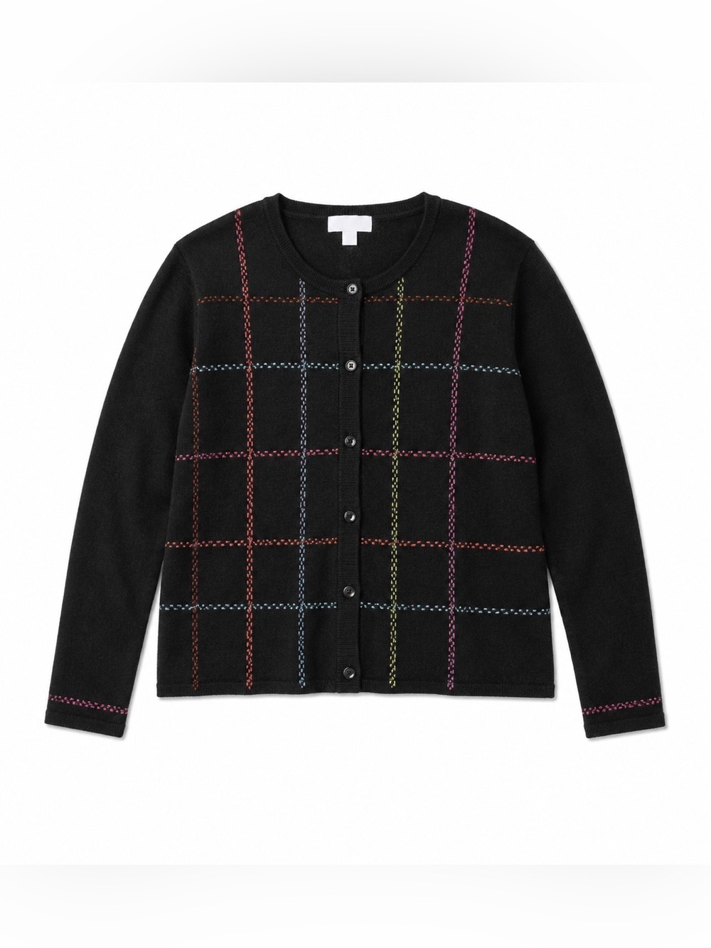 Foxcroft black and multi color buttondown cardigan
